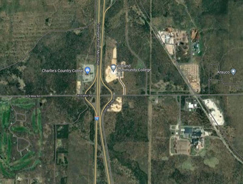 Main Street America Amusement Park (Cancelled) - 2022 Aerial Map - Kirtland College Now On Site